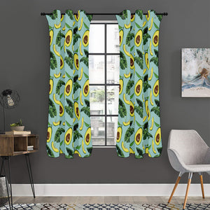 Banana Leaf Avocado Pattern Print Curtain