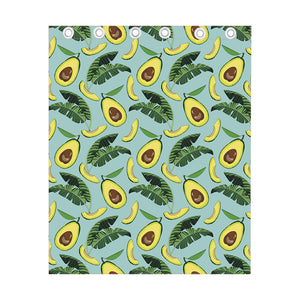 Banana Leaf Avocado Pattern Print Curtain