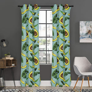 Banana Leaf Avocado Pattern Print Curtain