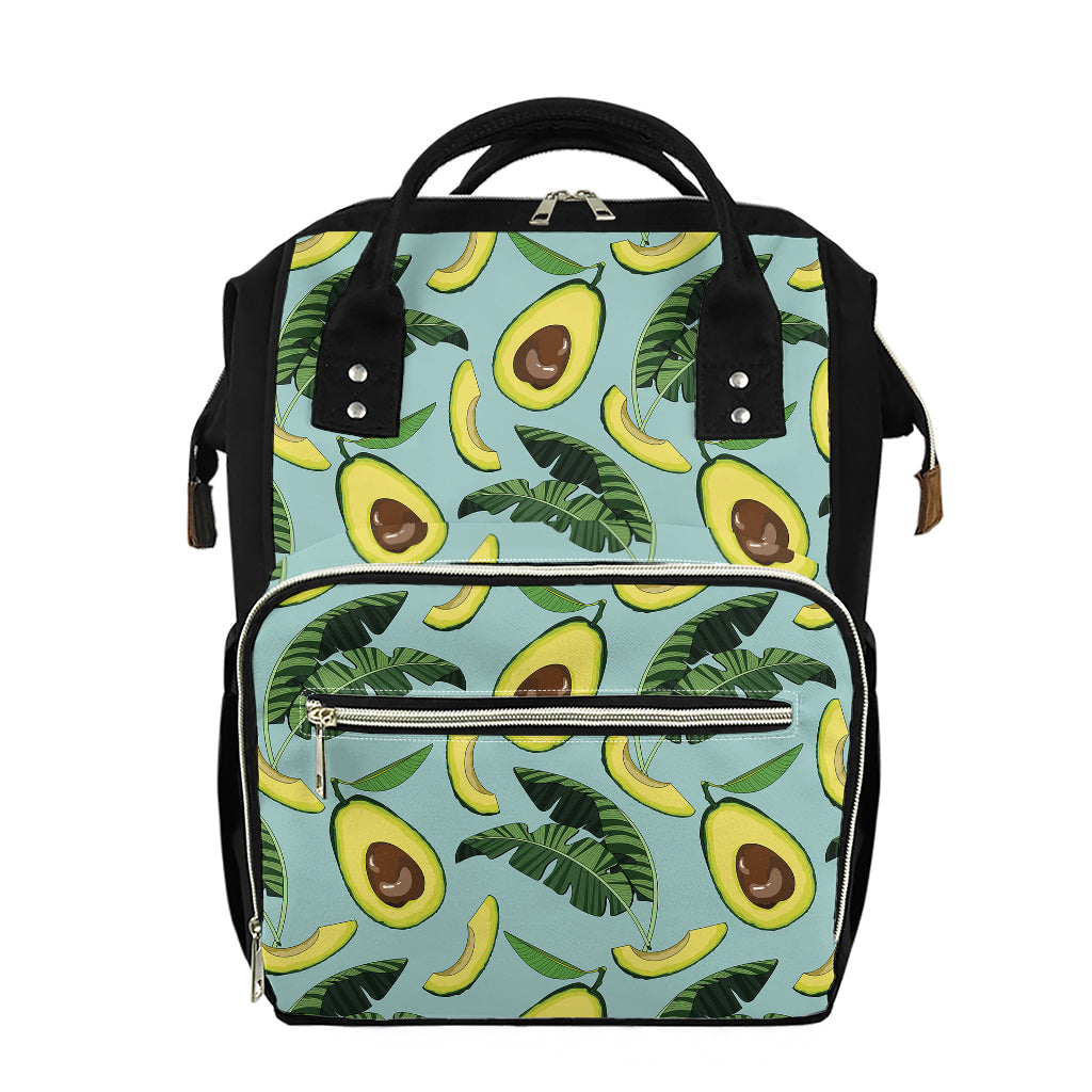 Banana Leaf Avocado Pattern Print Diaper Bag