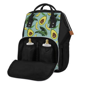 Banana Leaf Avocado Pattern Print Diaper Bag