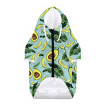 Banana Leaf Avocado Pattern Print Dog Zip Up Hoodie
