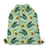 Banana Leaf Avocado Pattern Print Drawstring Bag