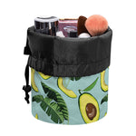 Banana Leaf Avocado Pattern Print Drawstring Makeup Bag
