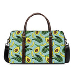 Banana Leaf Avocado Pattern Print Duffle Bag
