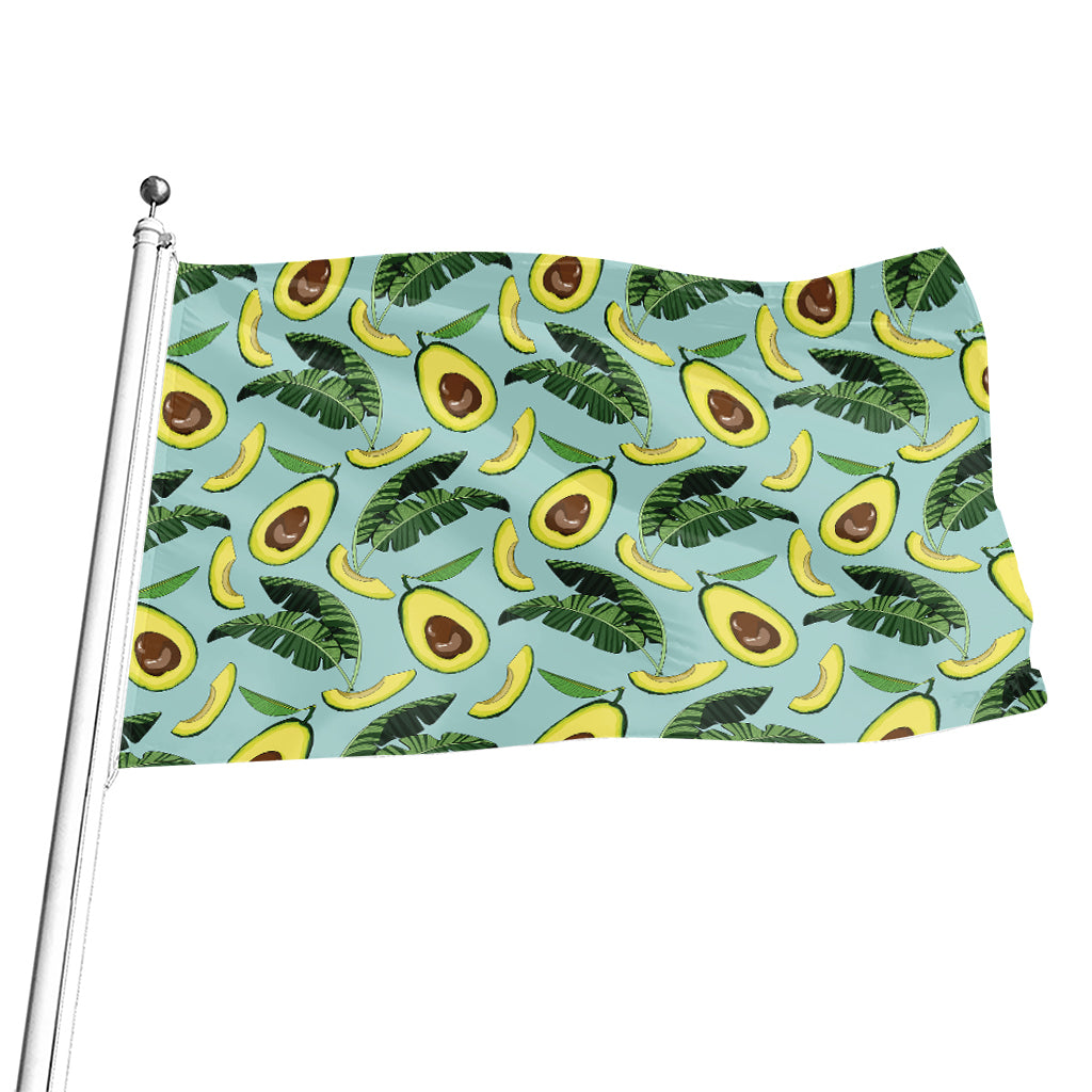 Banana Leaf Avocado Pattern Print Flag