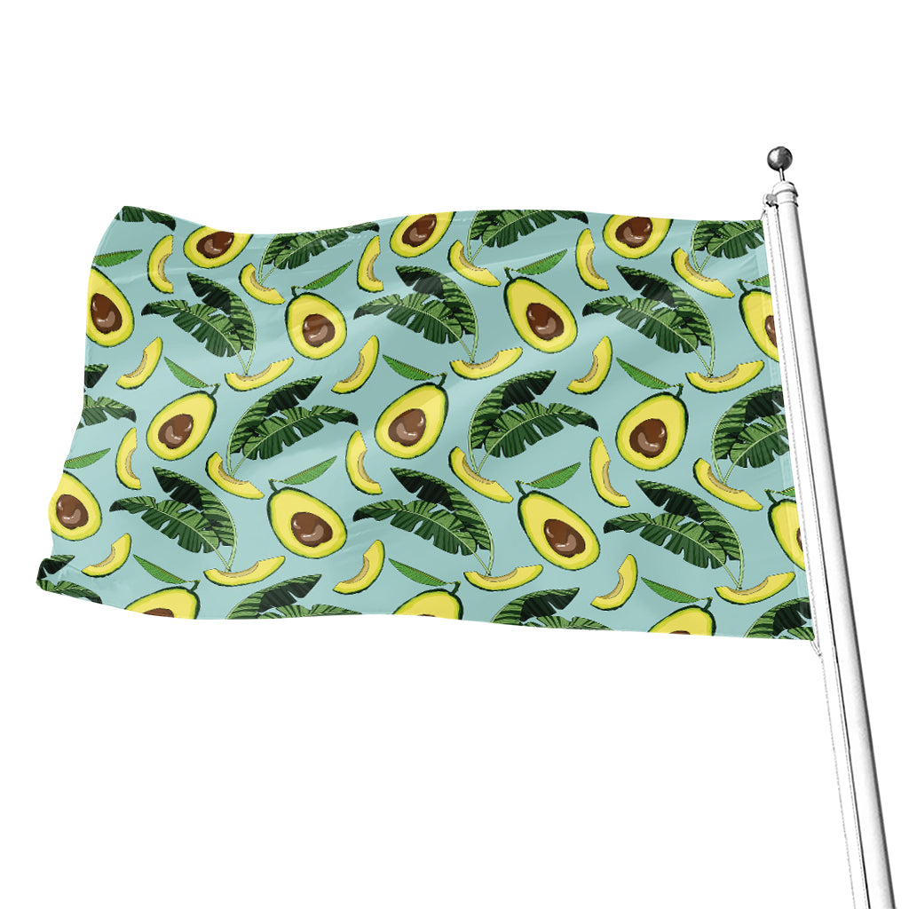 Banana Leaf Avocado Pattern Print Flag