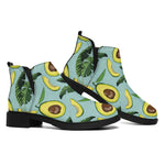 Banana Leaf Avocado Pattern Print Flat Ankle Boots