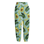 Banana Leaf Avocado Pattern Print Fleece Lined Knit Pants