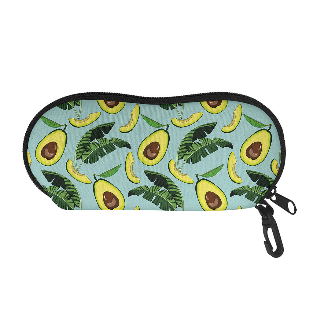 Banana Leaf Avocado Pattern Print Glasses Case