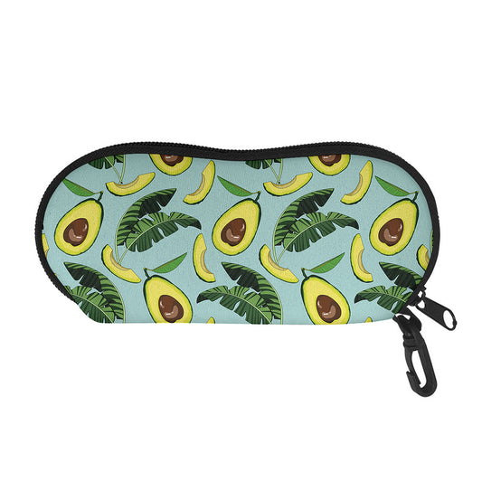 Banana Leaf Avocado Pattern Print Glasses Case