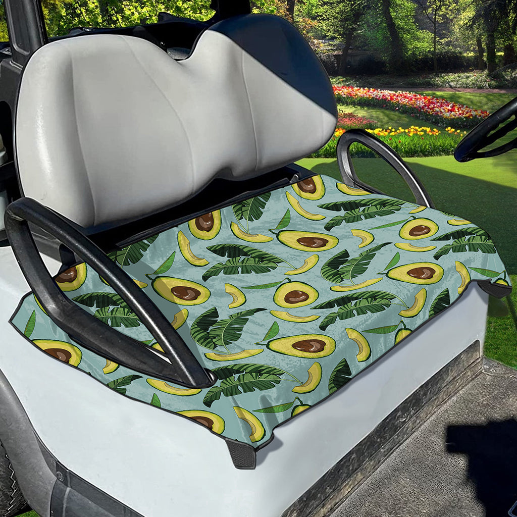 Banana Leaf Avocado Pattern Print Golf Cart Seat Cover