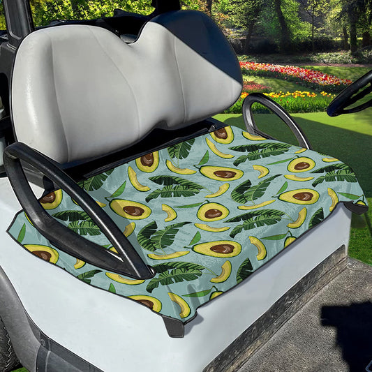 Banana Leaf Avocado Pattern Print Golf Cart Seat Cover