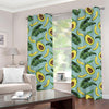 Banana Leaf Avocado Pattern Print Grommet Curtains