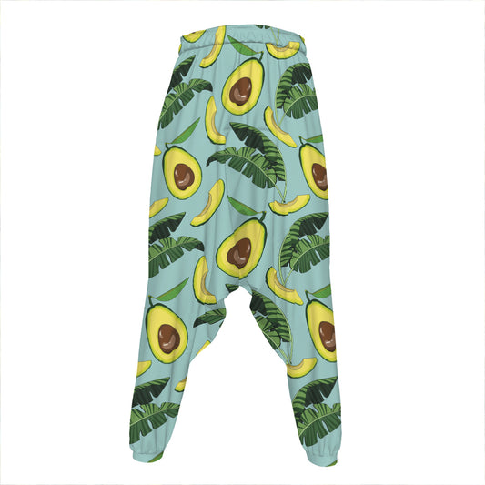 Banana Leaf Avocado Pattern Print Hammer Pants