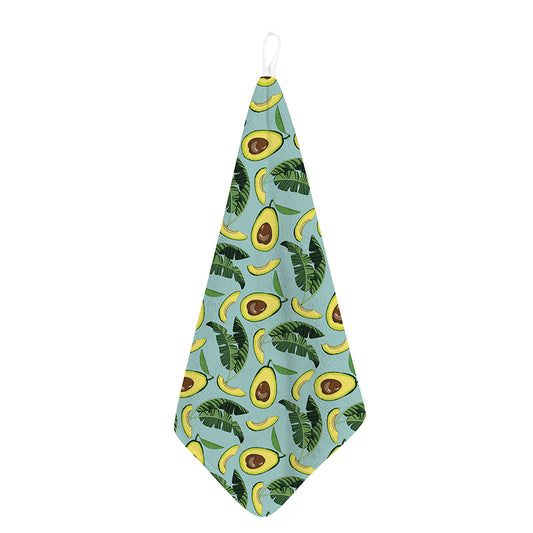 Banana Leaf Avocado Pattern Print Hand Towel