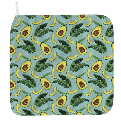 Banana Leaf Avocado Pattern Print Hand Towel