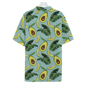 Banana Leaf Avocado Pattern Print Hawaiian Shirt