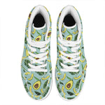 Banana Leaf Avocado Pattern Print High Top Leather Sneakers