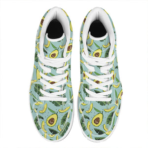 Banana Leaf Avocado Pattern Print High Top Leather Sneakers