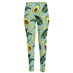 Banana Leaf Avocado Pattern Print High-Waisted Pocket Leggings