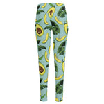 Banana Leaf Avocado Pattern Print High-Waisted Pocket Leggings