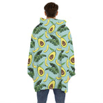 Banana Leaf Avocado Pattern Print Hoodie Blanket