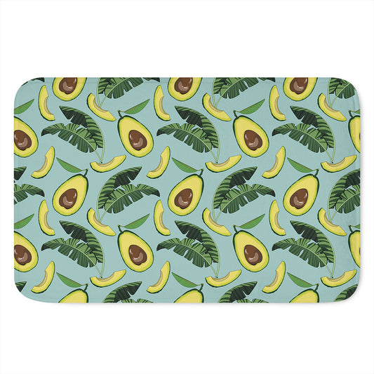 Banana Leaf Avocado Pattern Print Indoor Door Mat
