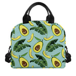 Banana Leaf Avocado Pattern Print Insulated Lunch Bag