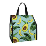 Banana Leaf Avocado Pattern Print Insulated Lunch Tote