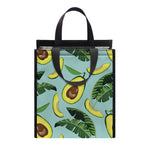 Banana Leaf Avocado Pattern Print Insulated Lunch Tote
