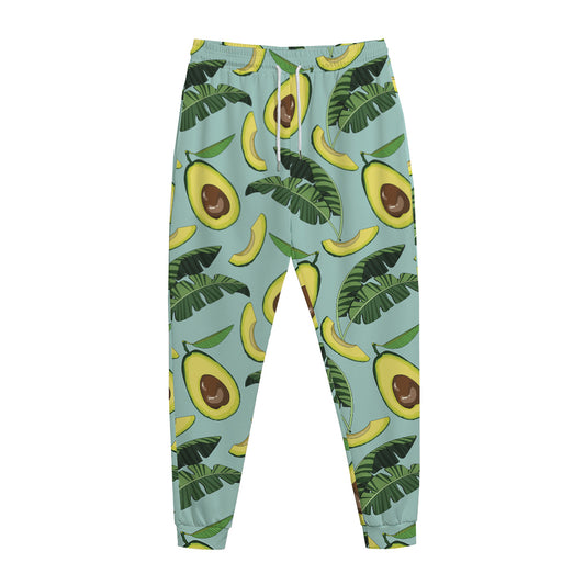 Banana Leaf Avocado Pattern Print Jogger Pants