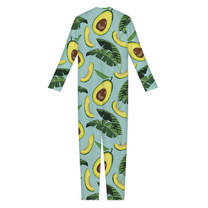 Banana Leaf Avocado Pattern Print Jumpsuit