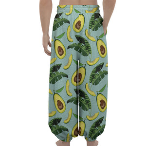 Banana Leaf Avocado Pattern Print Lantern Pants