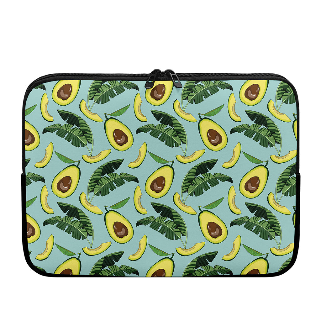 Banana Leaf Avocado Pattern Print Laptop Sleeve