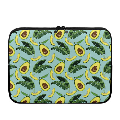 Banana Leaf Avocado Pattern Print Laptop Sleeve