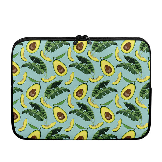 Banana Leaf Avocado Pattern Print Laptop Sleeve