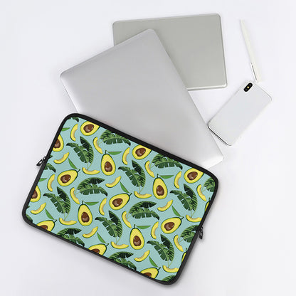 Banana Leaf Avocado Pattern Print Laptop Sleeve