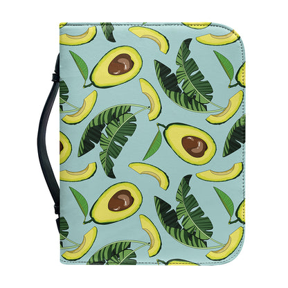 Banana Leaf Avocado Pattern Print Leather Bible Cover
