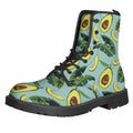 Banana Leaf Avocado Pattern Print Lace-Up Boots