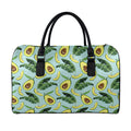 Banana Leaf Avocado Pattern Print Leather Duffel Bag