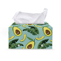 Banana Leaf Avocado Pattern Print Leather Tissue Box Cover