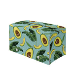 Banana Leaf Avocado Pattern Print Leather Tissue Box Cover
