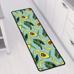 Banana Leaf Avocado Pattern Print Long Kitchen Mat