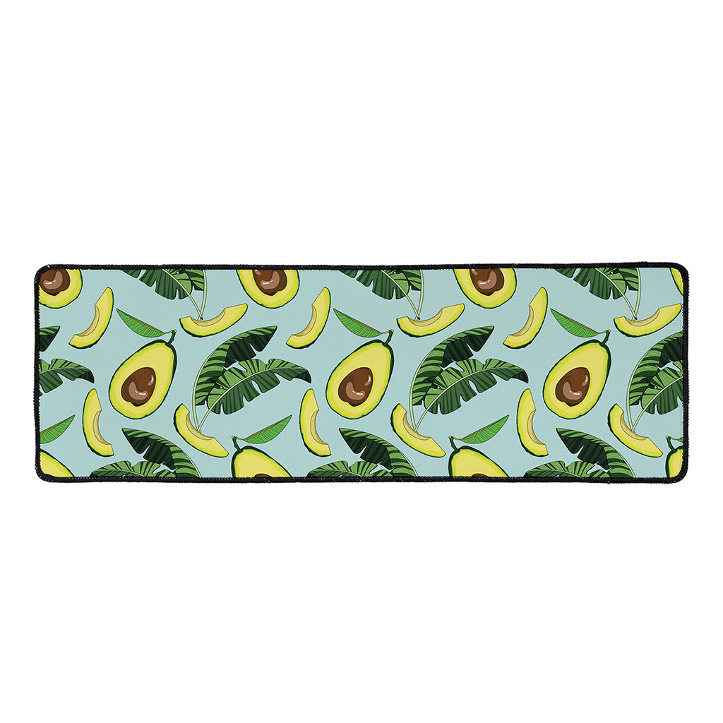 Banana Leaf Avocado Pattern Print Long Kitchen Mat