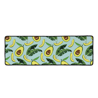 Banana Leaf Avocado Pattern Print Long Kitchen Mat