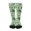 Banana Leaf Avocado Pattern Print Long Socks