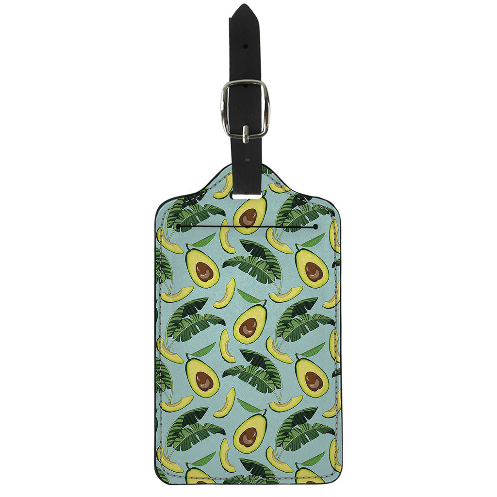 Banana Leaf Avocado Pattern Print Luggage Tag