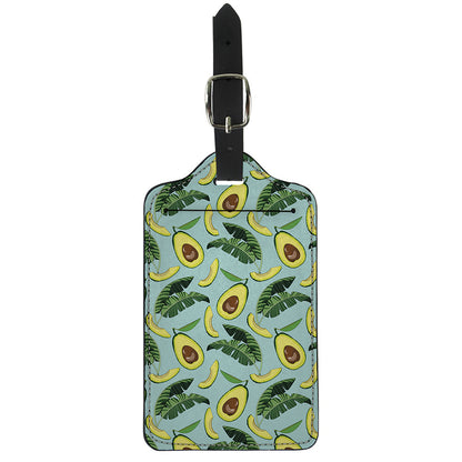 Banana Leaf Avocado Pattern Print Luggage Tag