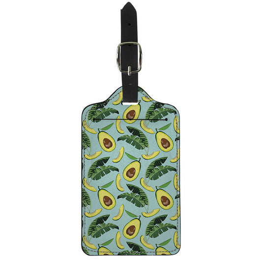 Banana Leaf Avocado Pattern Print Luggage Tag